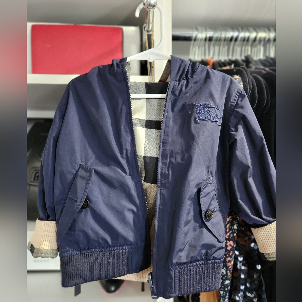 Burberry Reversible Kids Navy Blue Jacket 4yrs
